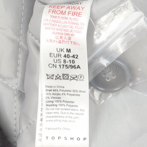 Topshop Women's Grey Wool Blend Jacket M