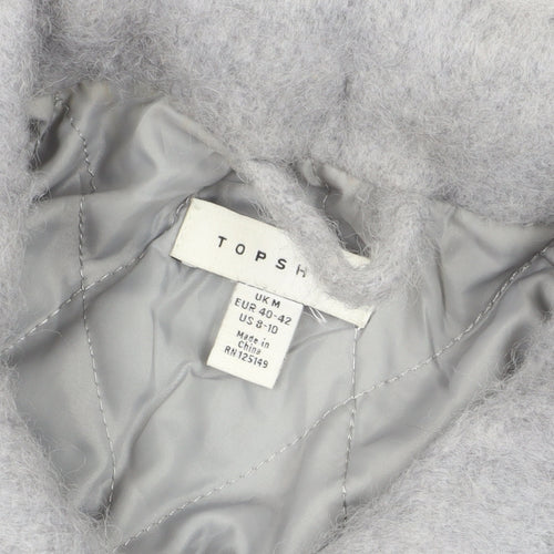 Topshop Women's Grey Wool Blend Jacket M