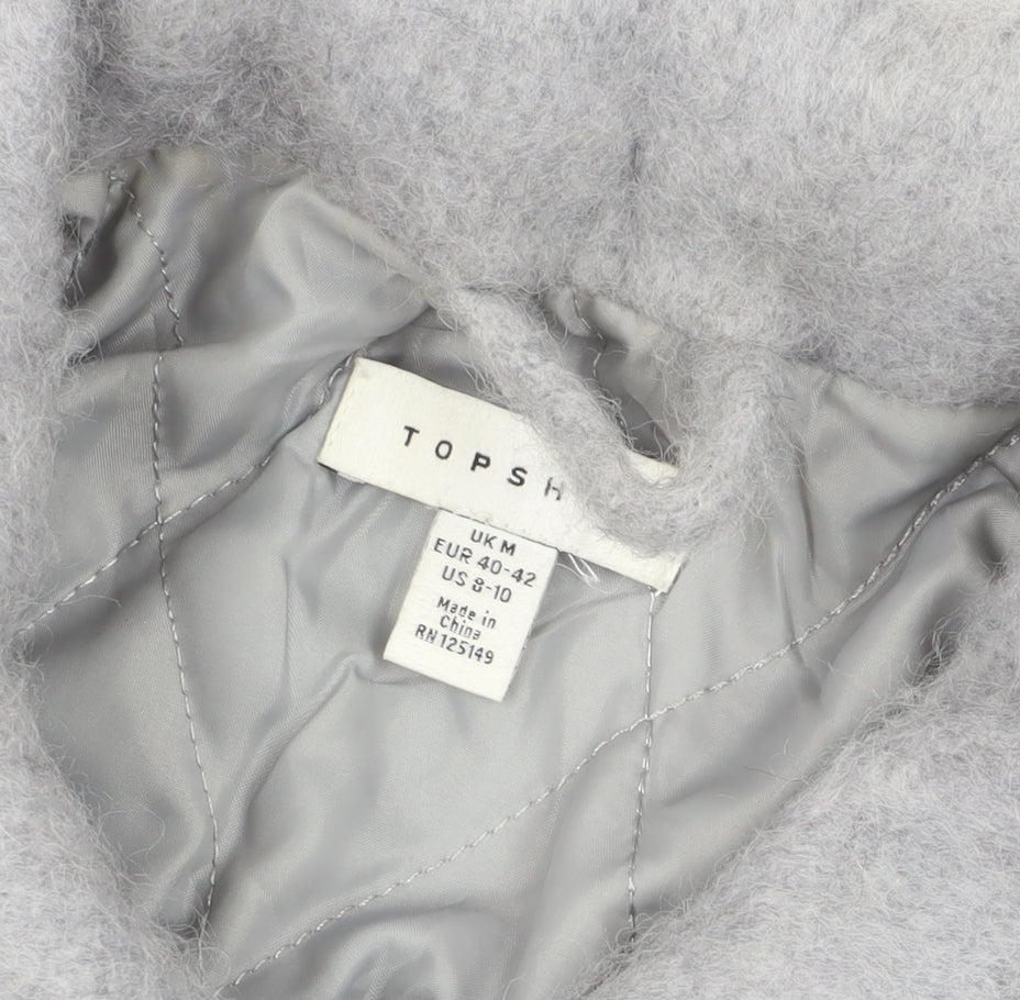 Topshop Women's Grey Wool Blend Jacket M