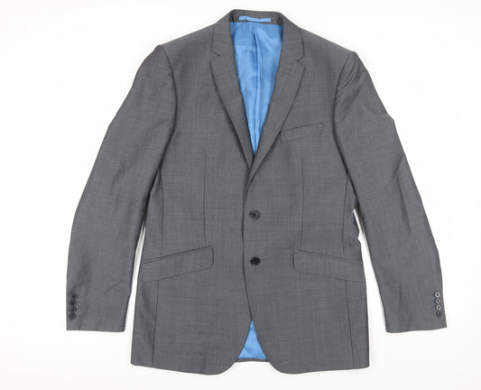 Marks and Spencer Grey Wool Suit Jacket, Men, 40L