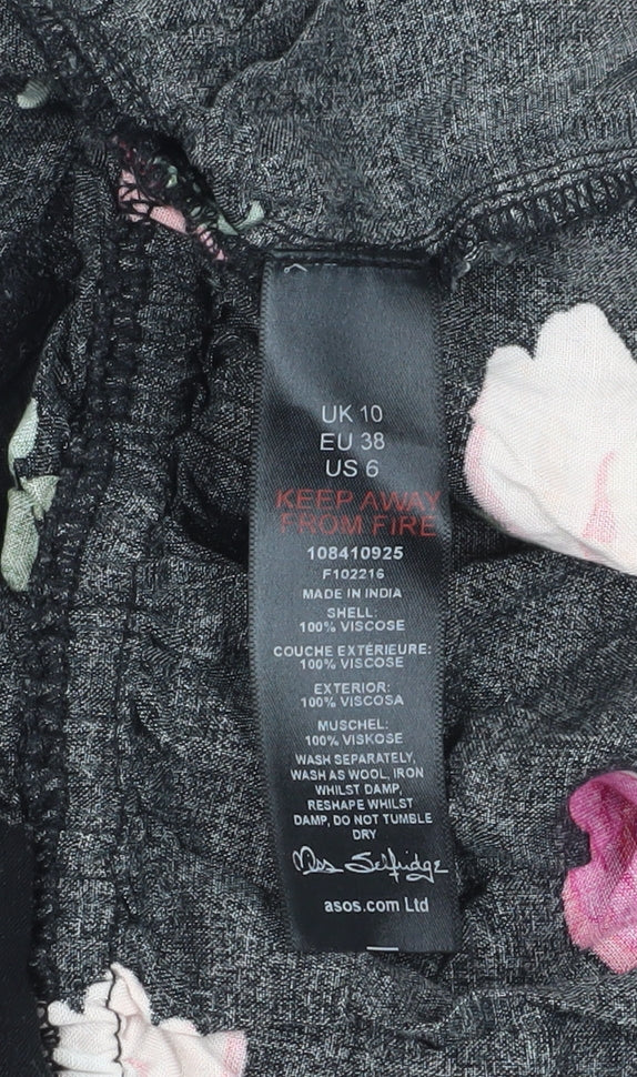 Miss Selfridge Women's Floral Tunic Blouse - Size 10