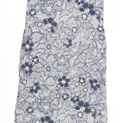 Next Women Blue Floral Pinafore Dress Size 12