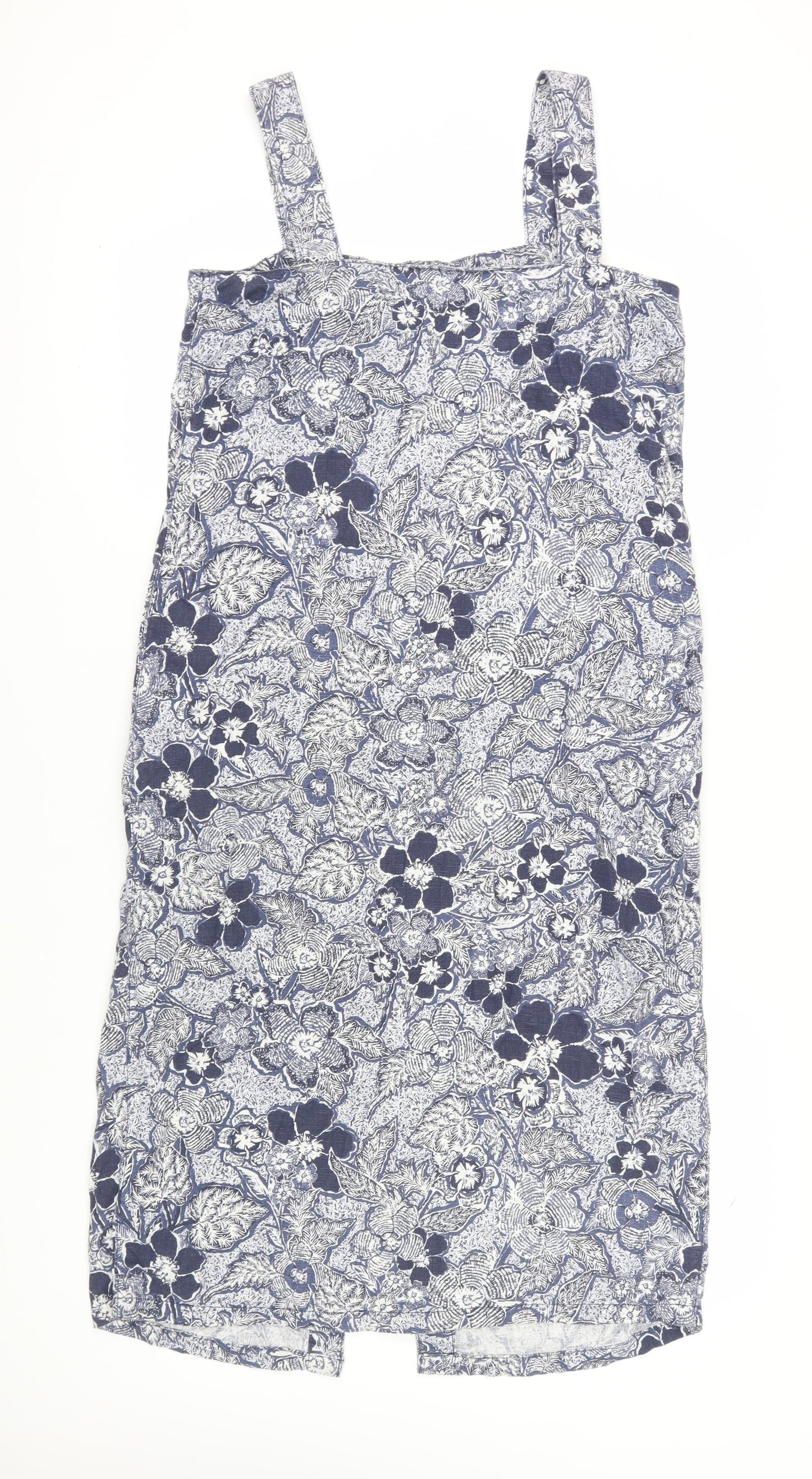 Next Women Blue Floral Pinafore Dress Size 12