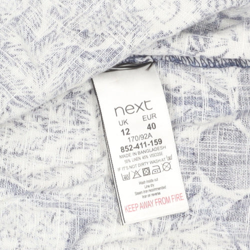 Next Women Blue Floral Pinafore Dress Size 12