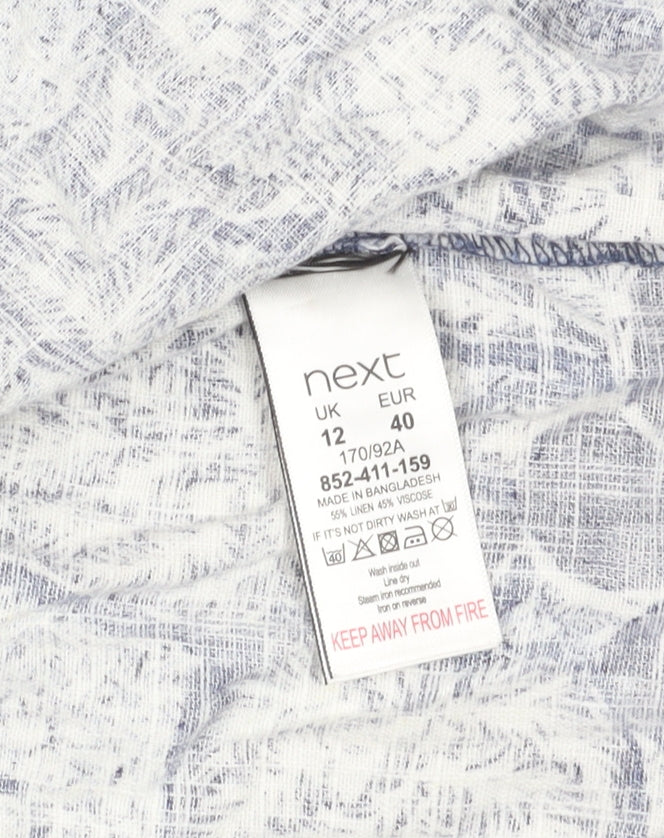 Next Women Blue Floral Pinafore Dress Size 12