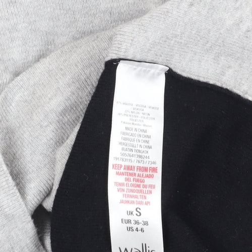 Wallis Women's Grey Black Pullover Jumper S