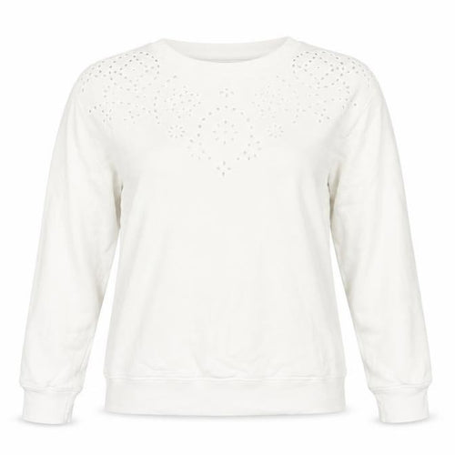 Marks and Spencer Women's Ivory Embroidered Cotton Sweatshirt UK 12
