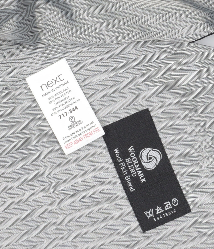 Next Men's Grey Wool Blend Suit Waistcoat 36R