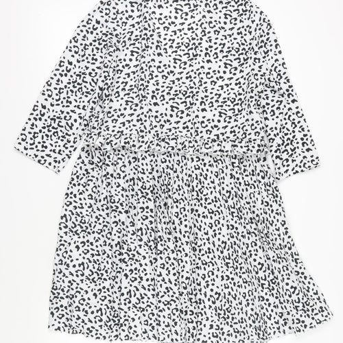 ASOS Women's White Animal Print Shift Dress 8
