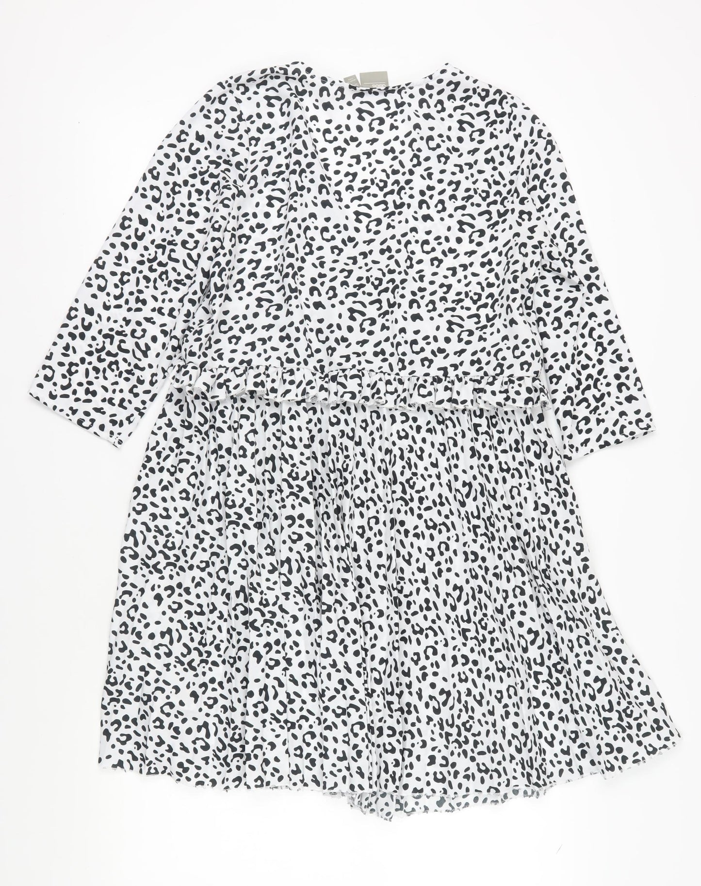 ASOS Women's White Animal Print Shift Dress 8