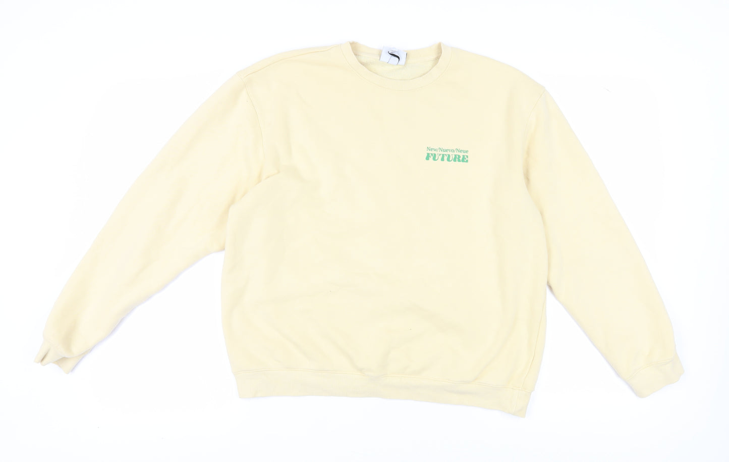 H&M Beige Pullover Sweatshirt Unisex M Relaxed Fit