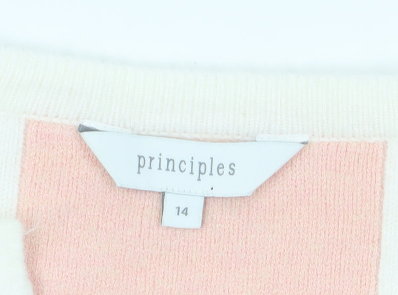 Principles Women's Multicoloured Stripe Cardigan Size 14