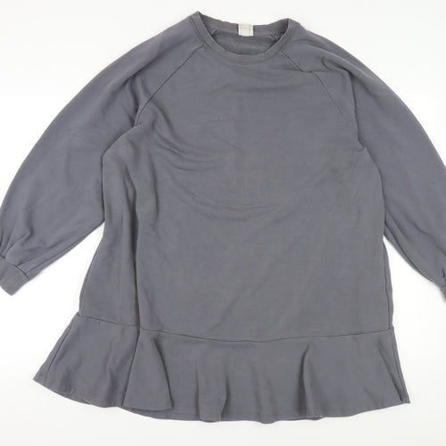 H&M Women's Grey Tunic Sweatshirt XL
