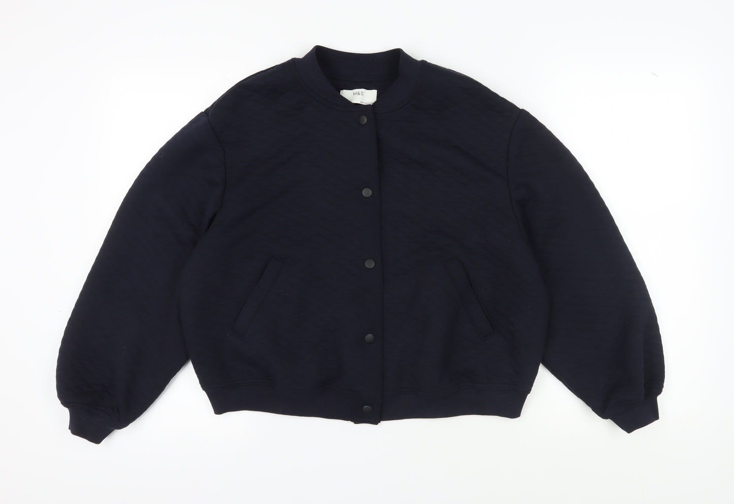 Marks and Spencer Bomber Jacket Women Black Size 16