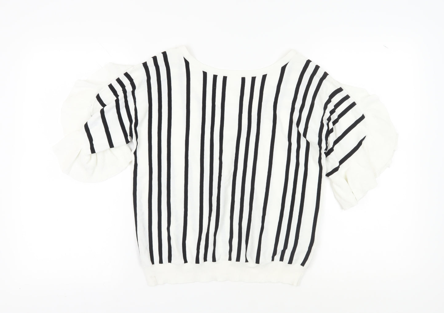 Next Women's White Striped Pullover Jumper, Size 14