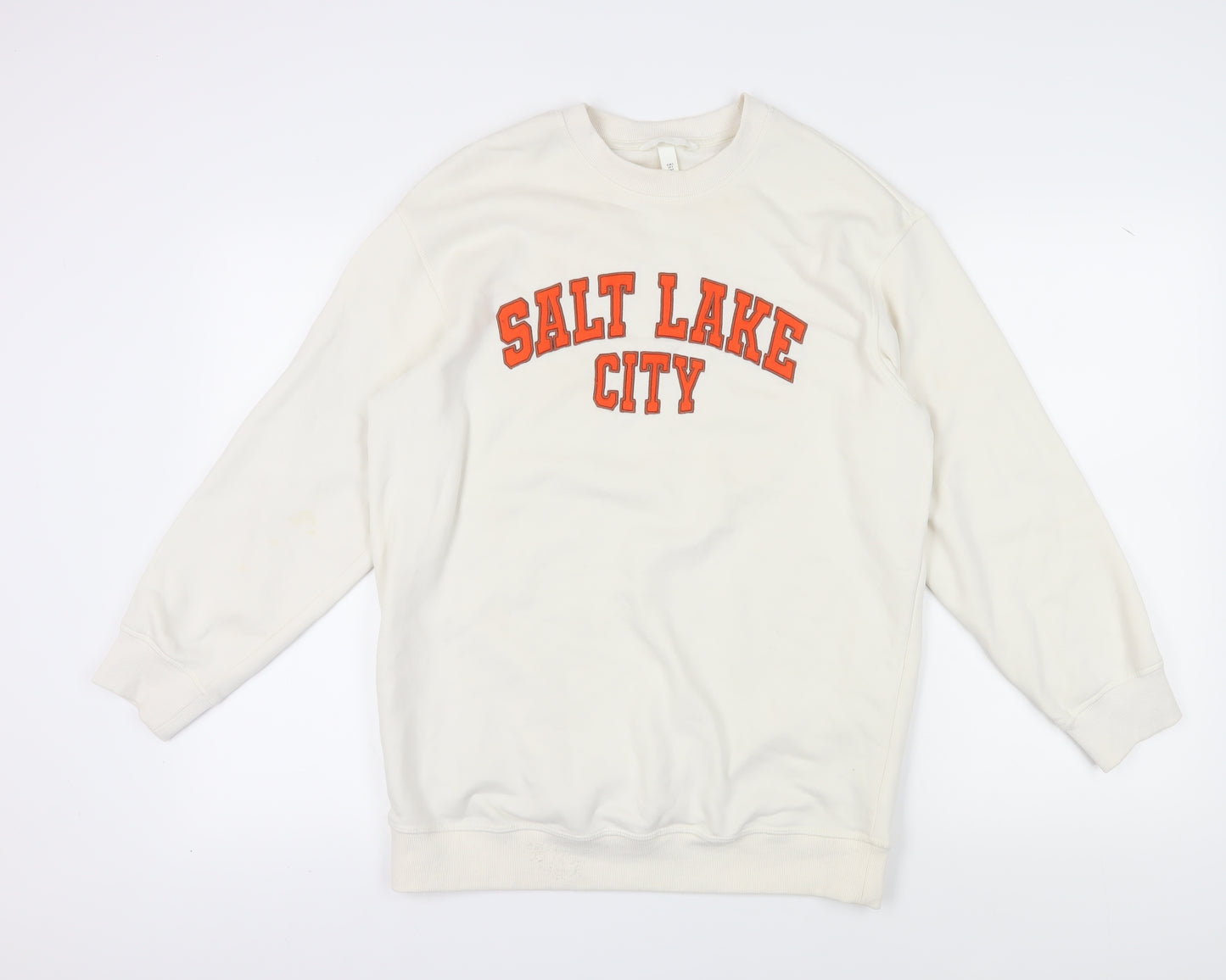 H&M Unisex Ivory Pullover Sweatshirt S Casual