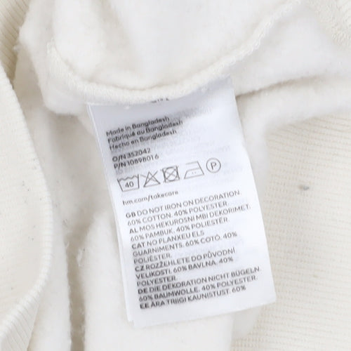 H&M Unisex Ivory Pullover Sweatshirt S Casual