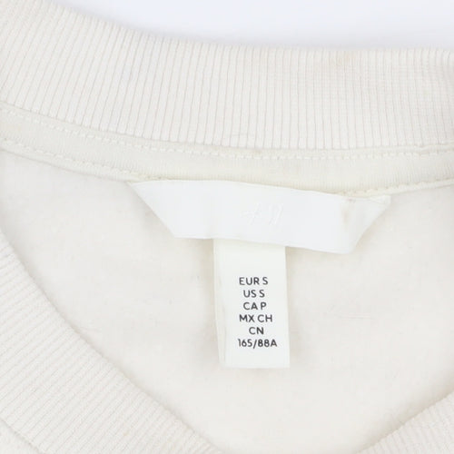 H&M Unisex Ivory Pullover Sweatshirt S Casual