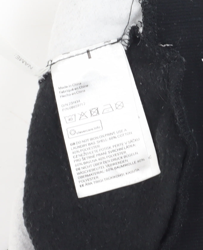 H&M Girls Black Full Zip Sweatshirt 9-10 Years