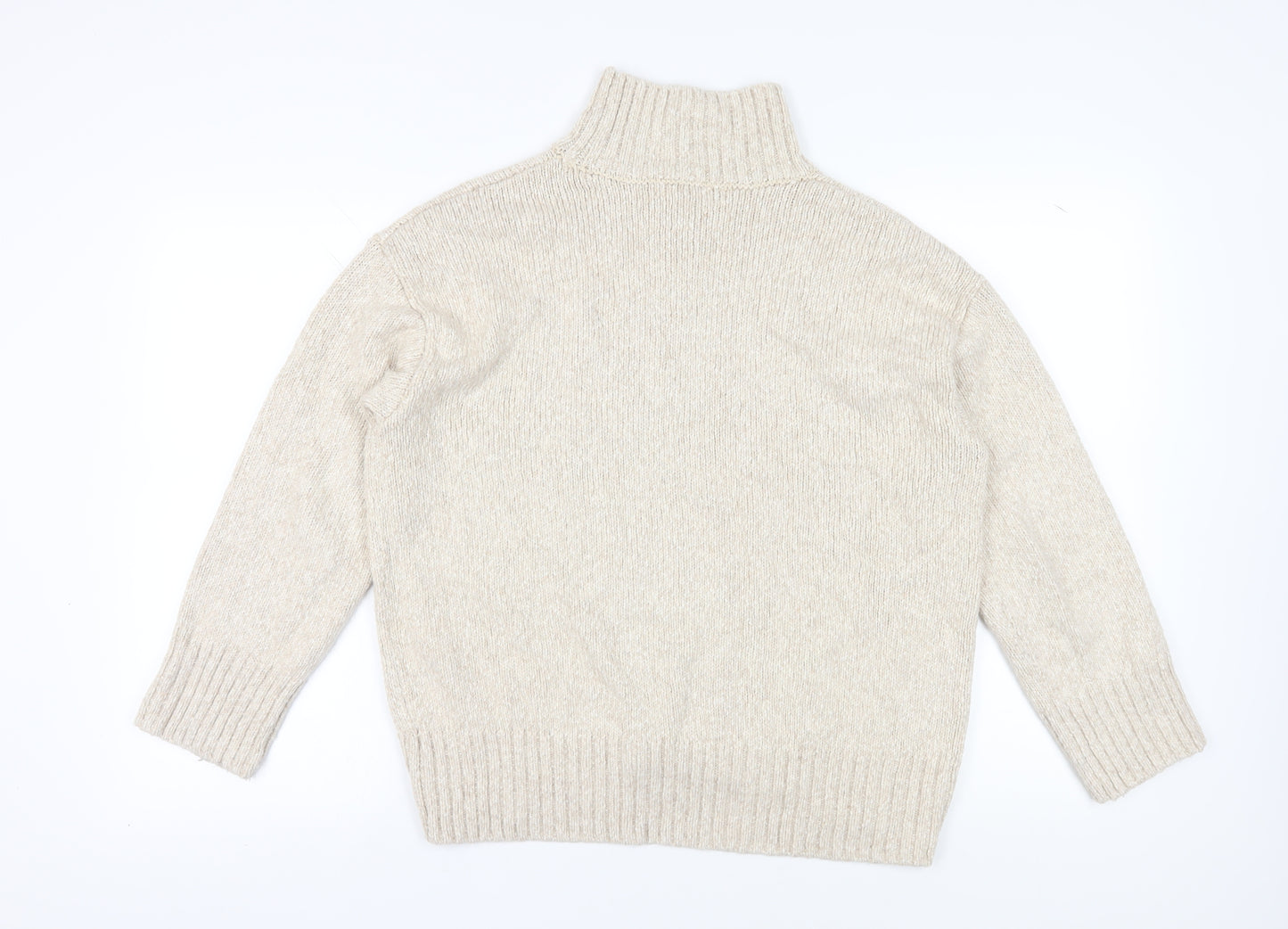 H&M Women's Beige High Neck Jumper XS