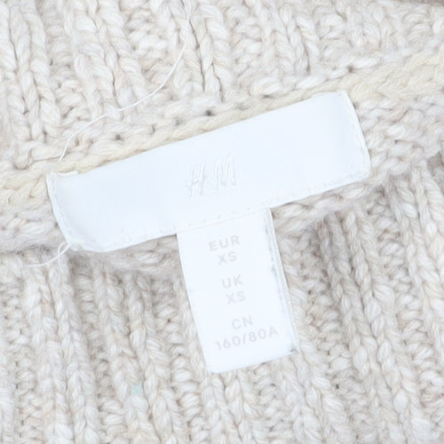 H&M Women's Beige High Neck Jumper XS