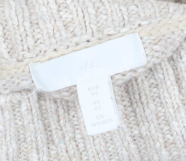 H&M Women's Beige High Neck Jumper XS