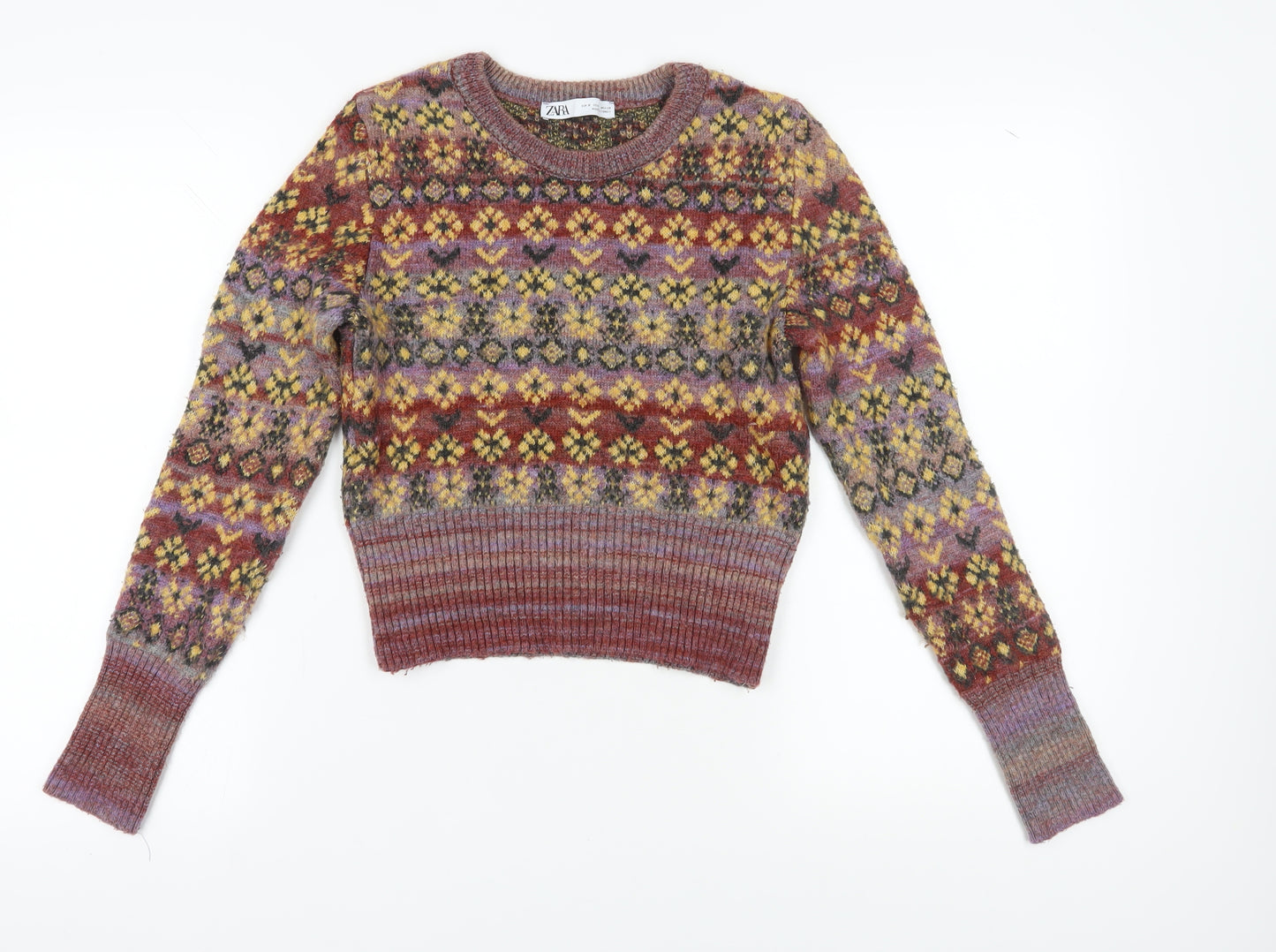 Zara Women's Multicoloured Fair Isle Jumper, Size S