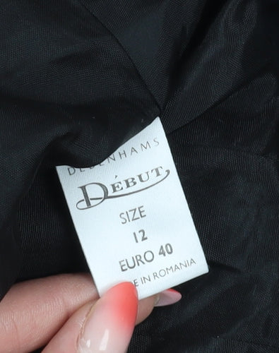 Début Women's Black Trumpet Midi Skirt, Size 12, Formal