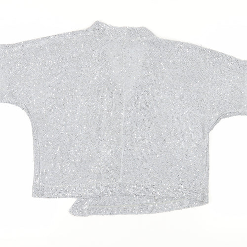 Roman Women's Silver Sequin Wrap Jumper Size 14