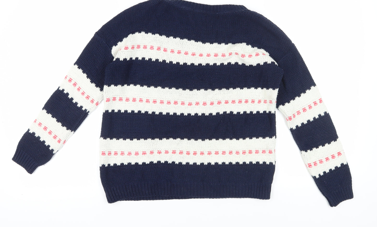 River Island Women's Blue Striped Pullover Jumper Size 8