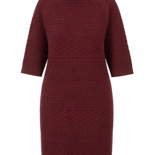 Apricot Women's Red Geometric Midi Knit Pencil Dress