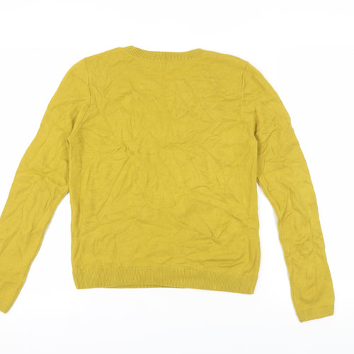 Marks and Spencer Women's Yellow Beaded Pullover, Size 12