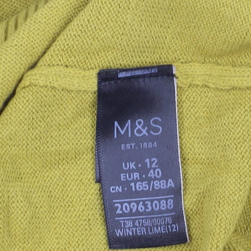 Marks and Spencer Women's Yellow Beaded Pullover, Size 12