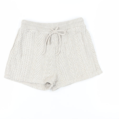 Zara Women's Beige Sweat Shorts Size 12