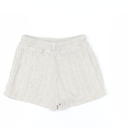Zara Women's Beige Sweat Shorts Size 12
