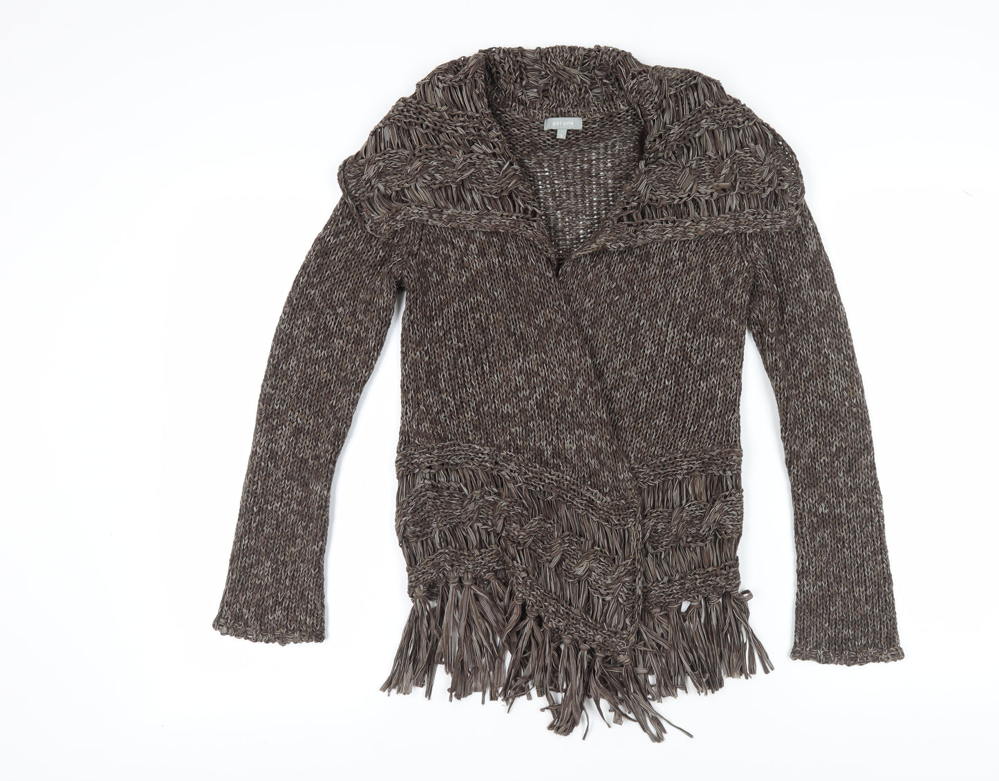 Marks and Spencer Women's Brown Fringe Cardigan - S