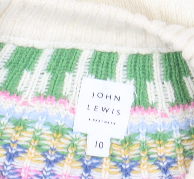 John Lewis Women's Multicoloured Fair Isle Jumper - Size 10