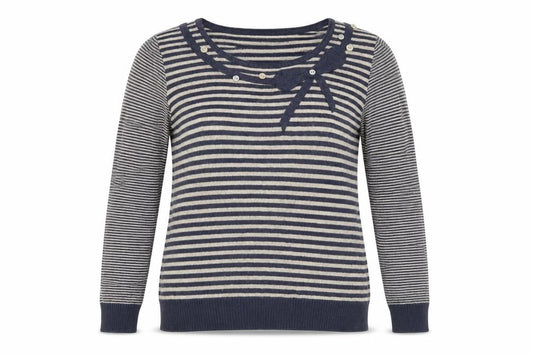 Front view of Per Una Women's Multicoloured Stripe Jumper, size 12