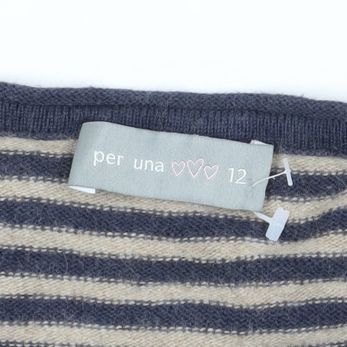 Per Una Women's Multicoloured Stripe Jumper Size 12