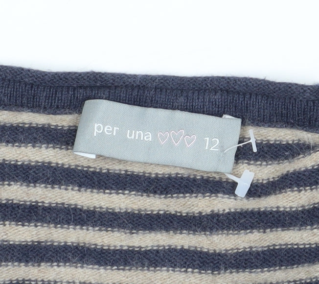 Per Una Women's Multicoloured Stripe Jumper Size 12