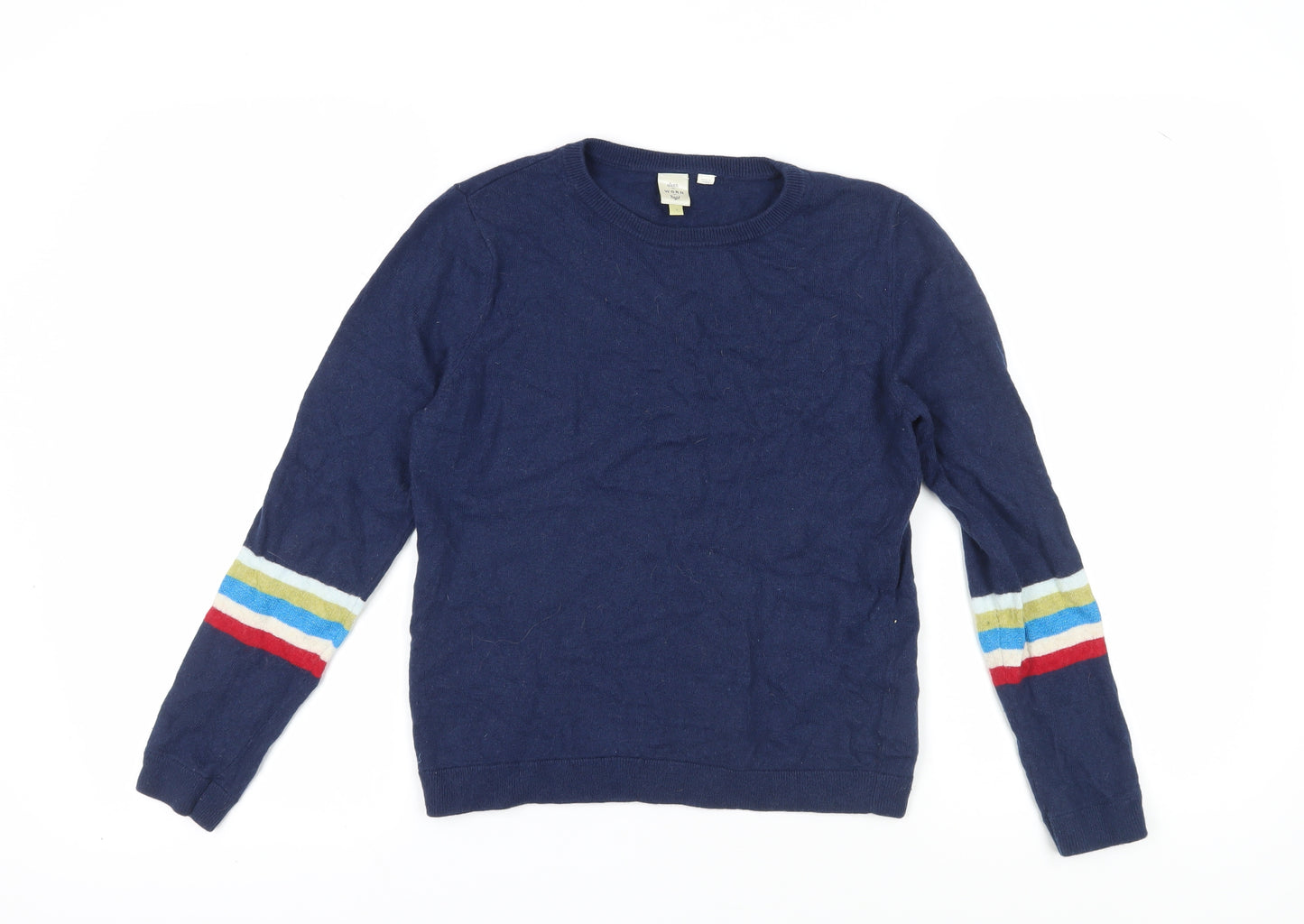 Seen Worn Kept Women's Blue Striped Pullover Jumper M