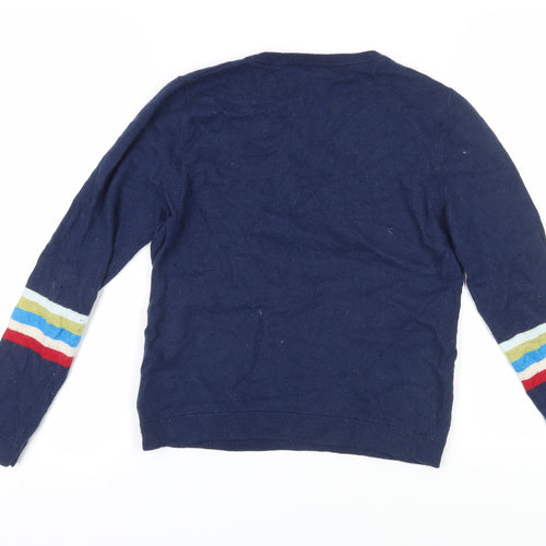 Seen Worn Kept Women's Blue Striped Pullover Jumper M