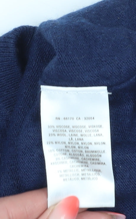 Seen Worn Kept Women's Blue Striped Pullover Jumper M