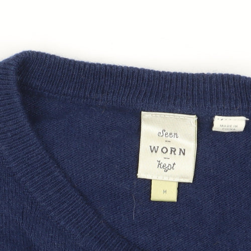 Seen Worn Kept Women's Blue Striped Pullover Jumper M