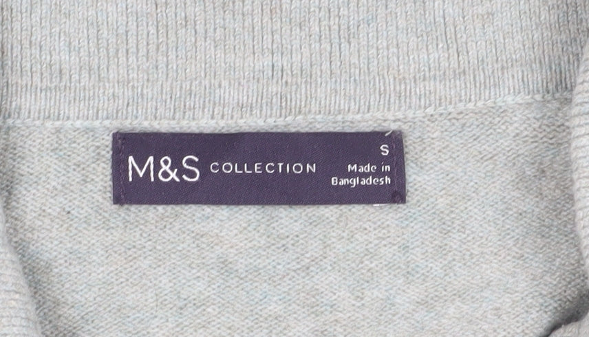 Marks and Spencer Women's Grey Collared Jumper in S