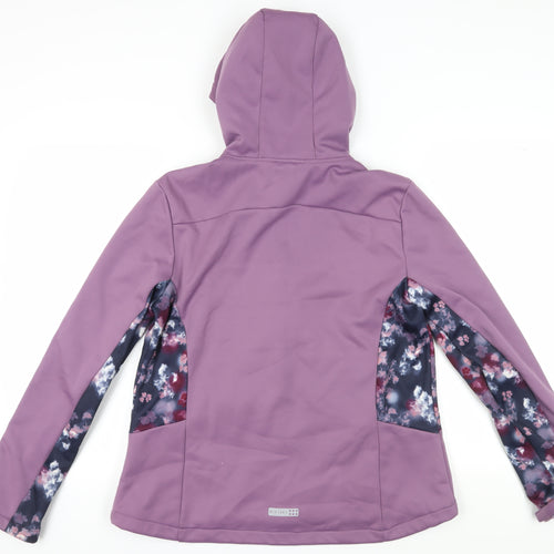 Crivit Women's Purple Floral Hooded Jacket Size 16