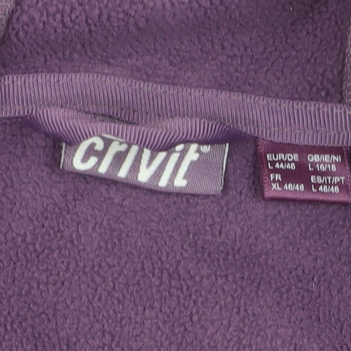 Crivit Women's Purple Floral Hooded Jacket Size 16