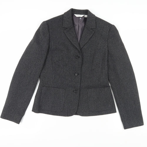 Next Women's Grey Tweed Suit Jacket, Size 10, Classic Fit
