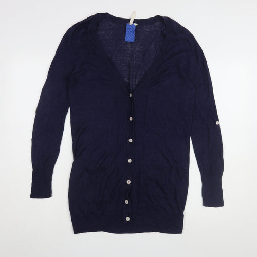 White Stuff Women's Blue Cardigan, Size 14, V-Neck