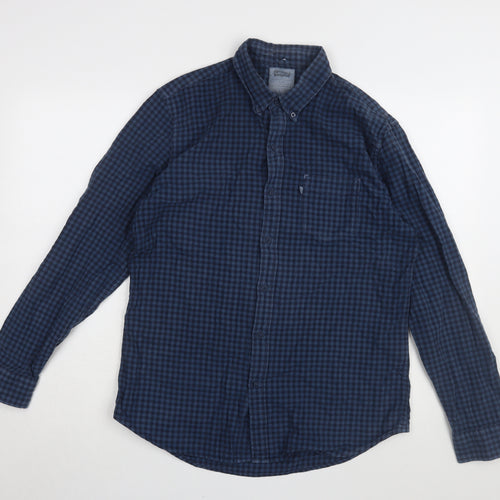 Levi's Men's Blue Check Long Sleeve Shirt L